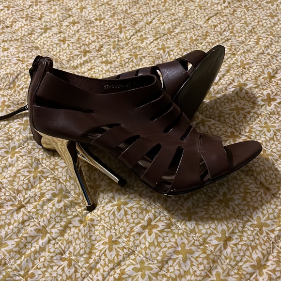 Cathy Jean Brazil brown leather heels size 7 - Picture 2 of 7